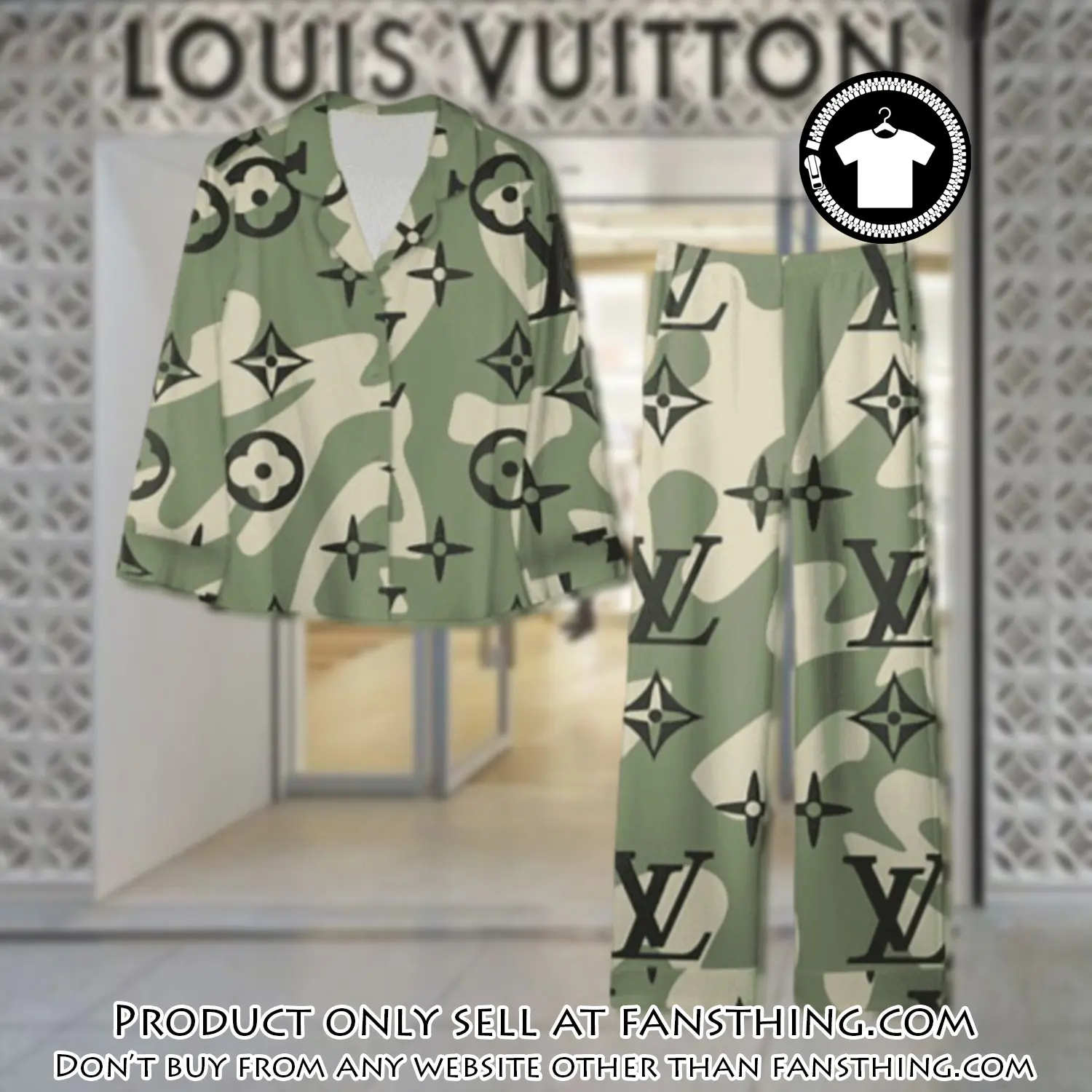 Trending luxury lv satin pajama set pjs1088 fst0716885